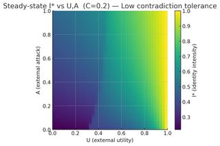 Low Contradiction Tolerance: Identity intensity weakens under attacks and low utility